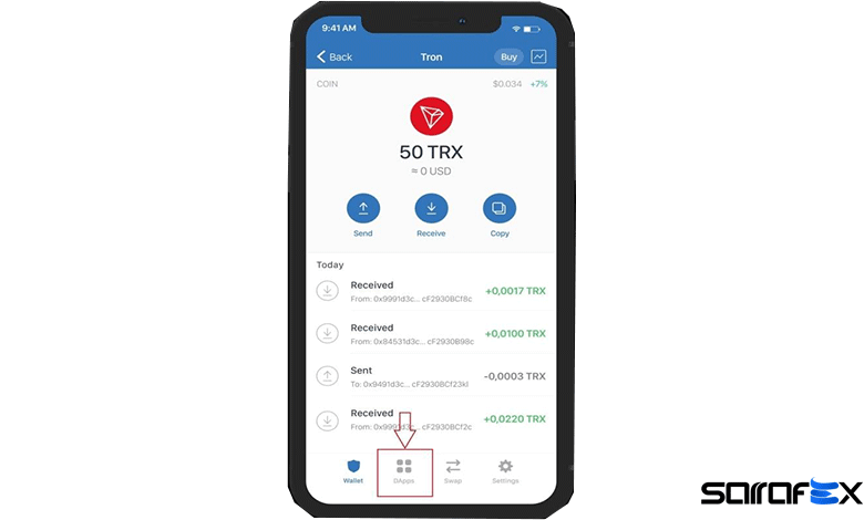 نحوه خرید ترون در تراست ولت (لینک)