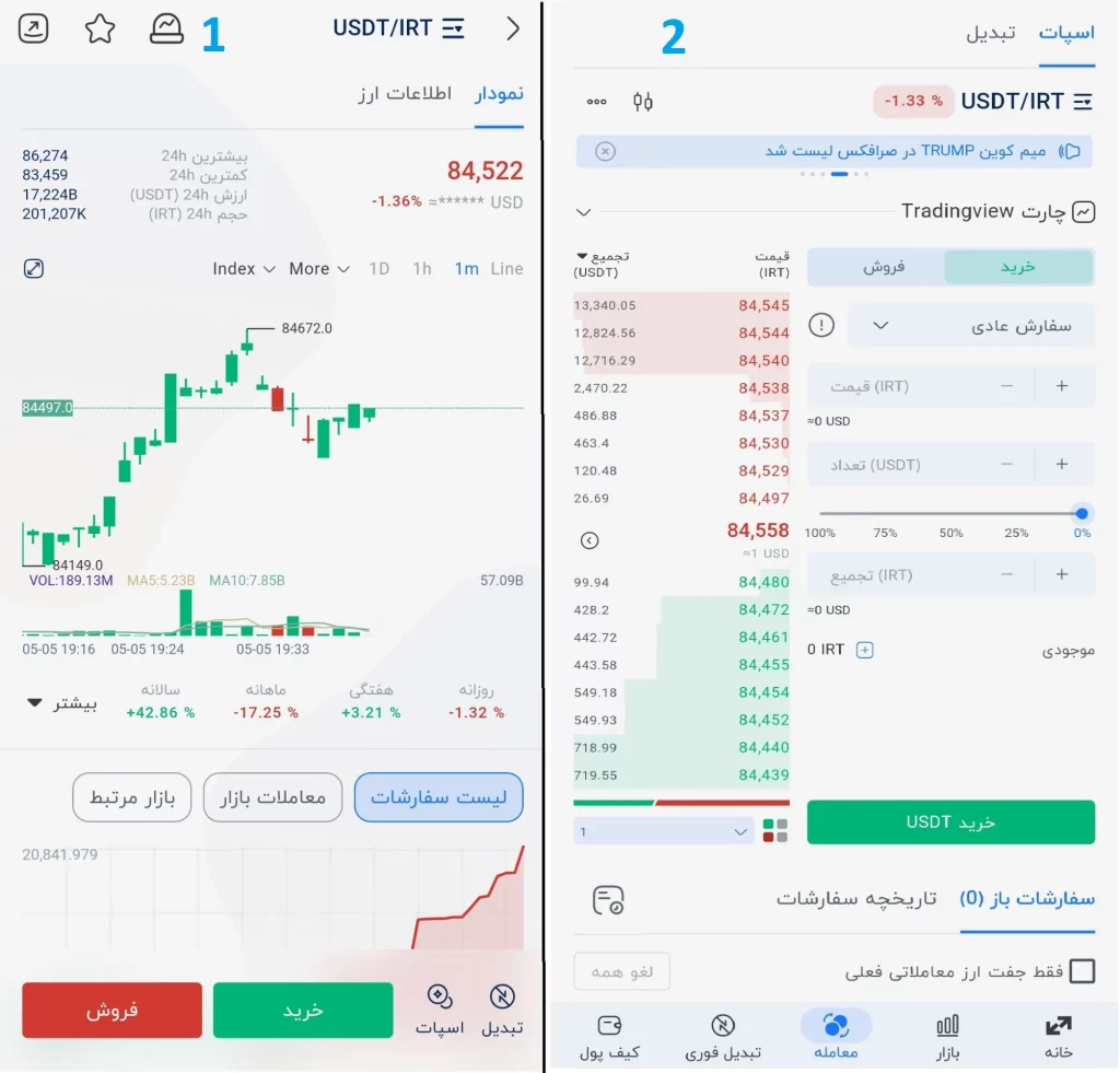 نحوه خرید و انتقال تتر به کیف پول شخصی - صرافکس